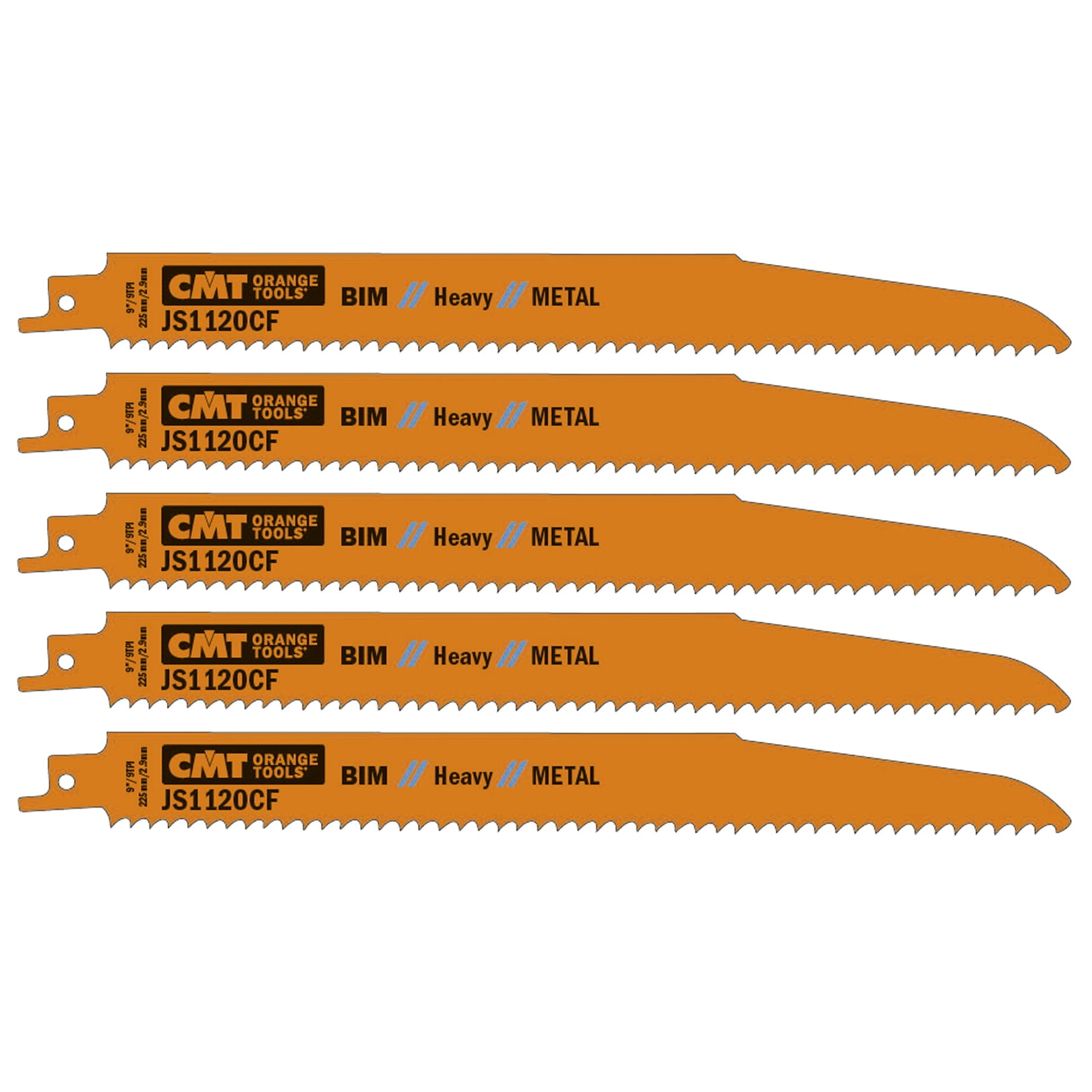 CMT JS1120CF-5 9 TPI 5-Piece 8-Inch Bimetal Saw Blades for Reciprocating Saws