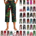 thumbnail image 1 of Cmtiyu Christmas Pajama Pants Women Christmas Printed Elastic Waist Drawstring Pajama Bottoms Casual Comfy Loose Lounge Sleep Capri Pants S-3XL, 1 of 6