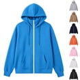 thumbnail image 1 of Cmtiyu Hoodies for Women, Fall Fashion Long Sleeve Turtleneck Zip Up Hoodie, Casual Loose Outdoor Hooded Sweatshirts with Pockets, S-3XL, 1 of 7