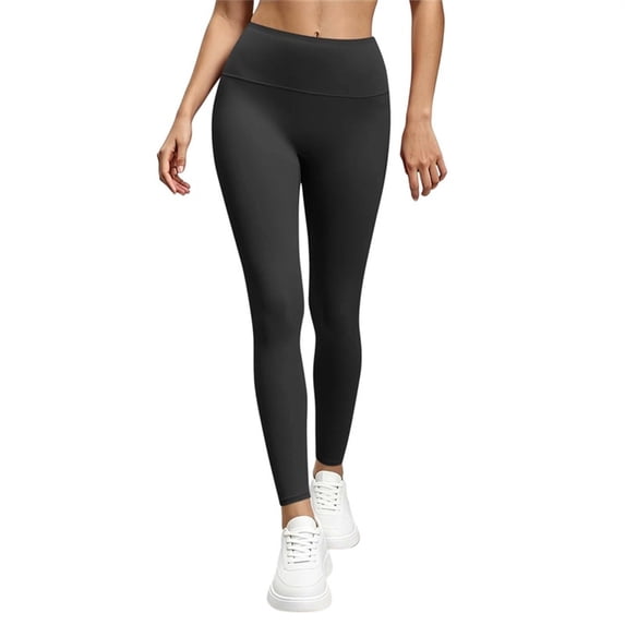 Cmtiyu Leggings for Women Soft Elastic Waist Solid Color Casual Yoga Pants Fashion Slim Fit Workout Leggings S-3XL