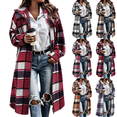thumbnail image 1 of Cmtiyu Plaid Flannel Shirt Women Shacket Jackets, Long Sleeve Lapel Zip Up Jacket with Pockets, Casual Soft Fall Winter Long Coats, Red S-2XL, 1 of 9