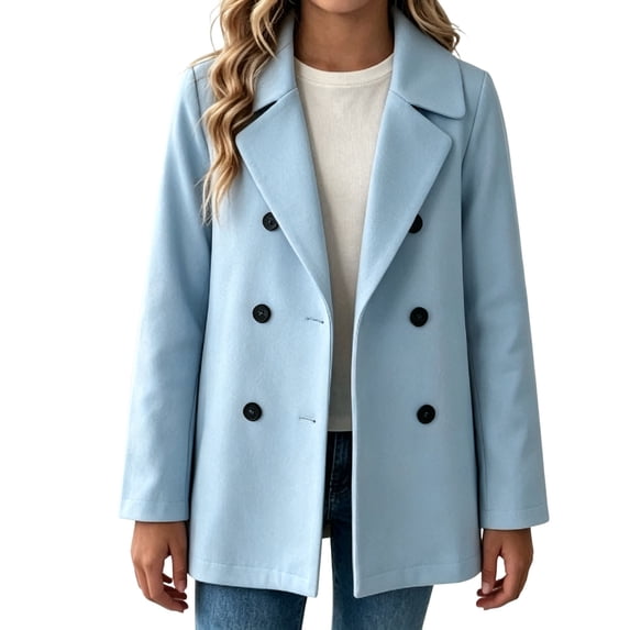 Cmtiyu Toddler Girls Wool Blend Coats Long Sleeve Notched Collar Pea Coats Casual Fall Winter Jacket Coats 120-170