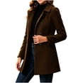 thumbnail image 1 of Cmtiyu Winter Coats for Women Classic Notched Collar Long Sleeve Button Pea Coats with Pockets Casual Fall Winter Outerwear Jackets S-2XL, 1 of 7