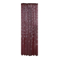 Cmunyle Burgundy Christmas Snowflake Curtain Voile Drape For Window Door Decor 31X79 Inches Holiday Christmas Curtain For Home Party Decoration R