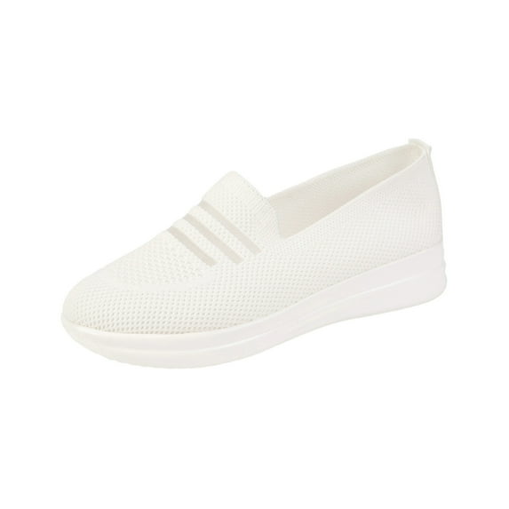 Cmunyle Casual Knit Slip-On Shoes For Women Loafers Round Toe Soft Sole Available In Us Size 6.5 Made With Mesh Fabric Breathable Design