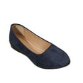 thumbnail image 1 of Cmunyle Casual Wedge Shoes For Women Solid Color Design In Navy Flock Material Size 5 Us Foot Length 9.65 Inches, 1 of 9