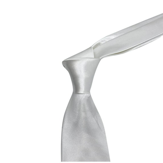 Cmunyle Cream White Mens Business Dress Tie - 8Cm Wide Solid Color Polyester Necktie For Formal Occasions And Office Wear - One Size Fits Most - Length 57 Inches