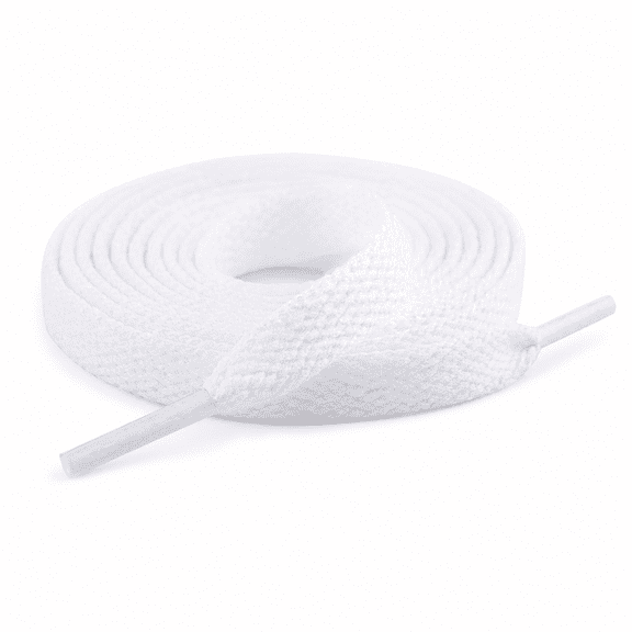 Cmunyle Flat Shoelaces 1 Pair White Polyester Replacement Shoe Laces 39.4 Inch for Sneakers Boots Athletic Shoes Walking Daily Wear