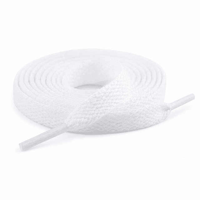 Cmunyle Flat Shoelaces 1 Pair White Polyester Replacement Shoe Laces 39 ...