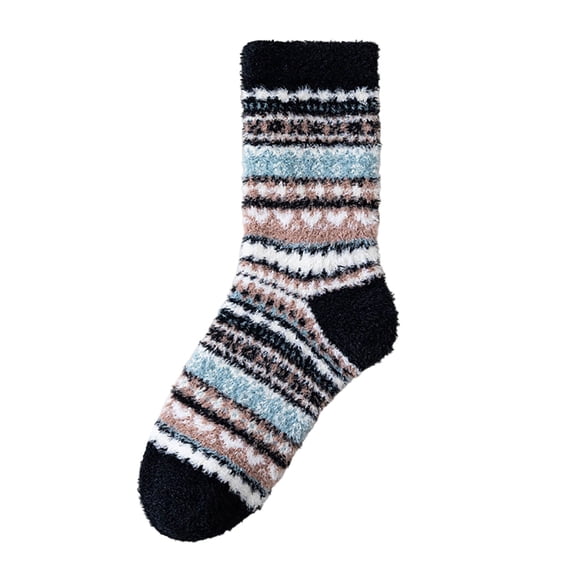 Cmunyle Four Pairs Pack Womens Short Slipper Socks Winter Warm Fleece Lined Cozy Soft Thick Fuzzy Non-Slip Indoor Socks Free Size Polyester Spandex Blend In White Color