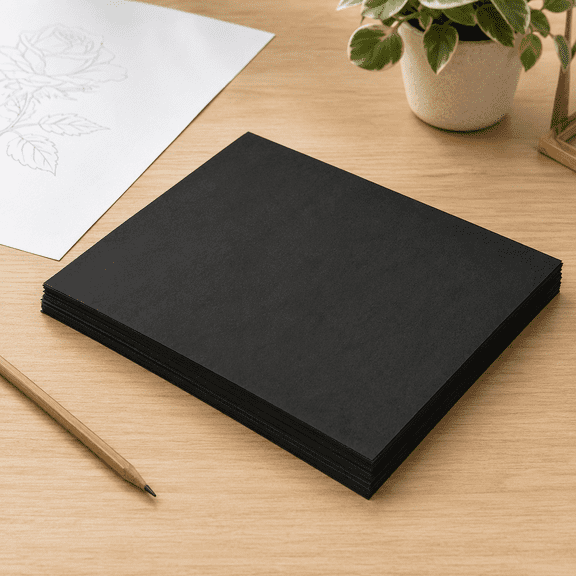 Cmunyle 50 PC Graphite Carbon Transfer Paper Carbon Coated Tracing Sheets 21x29.7cm For DIY Arts Crafts Home Office Drawing Projects