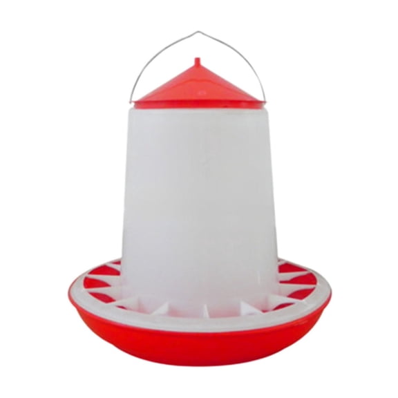 Cmunyle Gravity Fed Poultry Feeder Hangable Anti Waste Rainproof Feed Bin For Chickens Ducks Geese Household Backyard Coop Applications