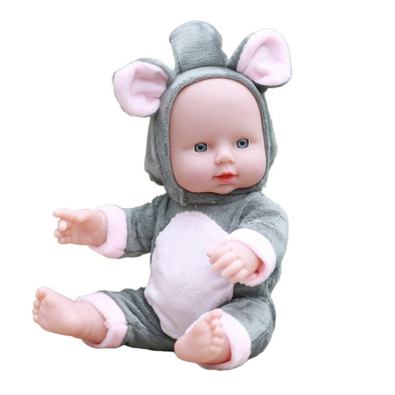 Cmunyle Grey Vinyl Doll With Talking Function Pvc Material 20X18X13Cm Size For Children And Sibling Play Grey Vinyl Doll Grey