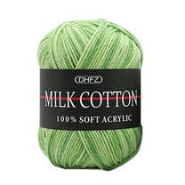 Cmunyle Hand Knitting Cotton Yarn For Crochet Diy Projects Milk Soft Baby Wool 50 Grams Per Skein Green Gradient Color Yarn Hand Knitting Yarn A