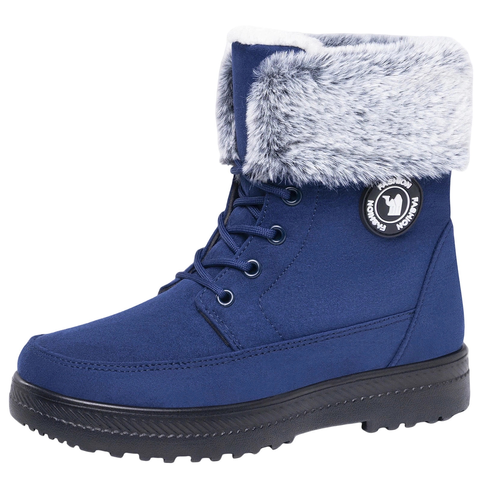 Flat High Boots Round Fringed Frosted Casual Snow Boots Large Size Women S Boots main image 0