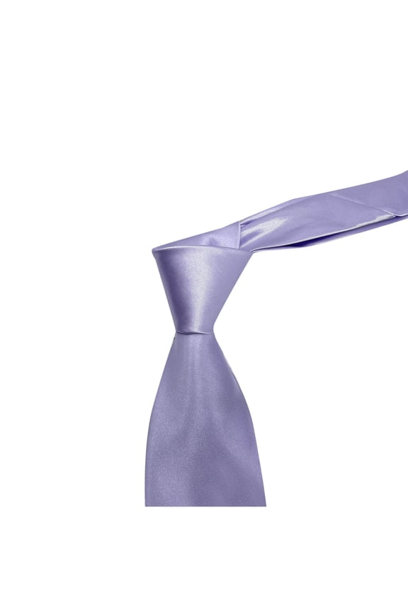 Lavender Classic Mens Business Necktie - 8Cm Wide Solid Color Polyester Tie For Dress Shirts And Professional Attire - One Size Fits Most - Length 57 Inches