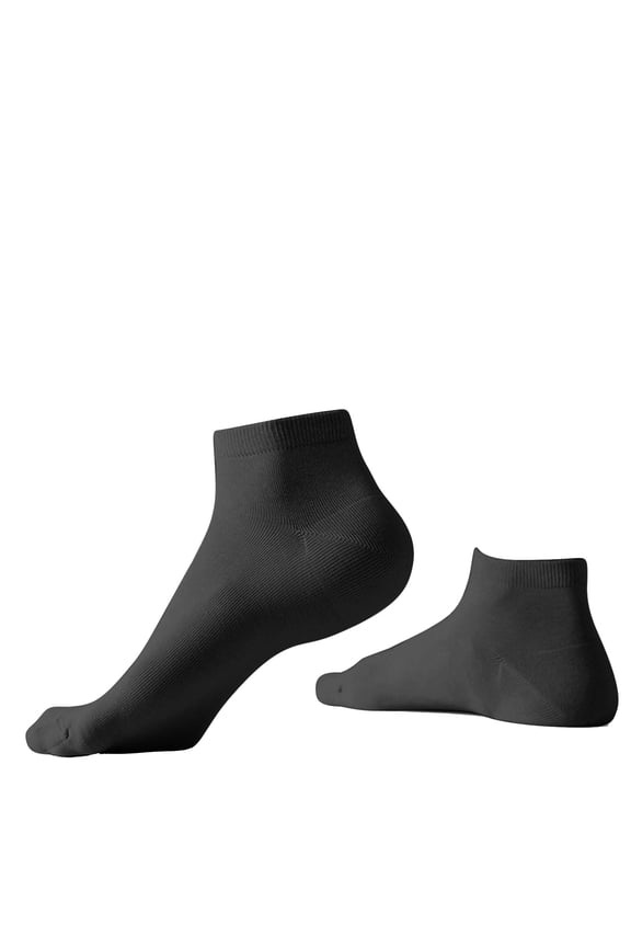Men'S Breathable Sports Socks Thin For Summer Daily Use Black Cotton Fabric Free Size One Pair