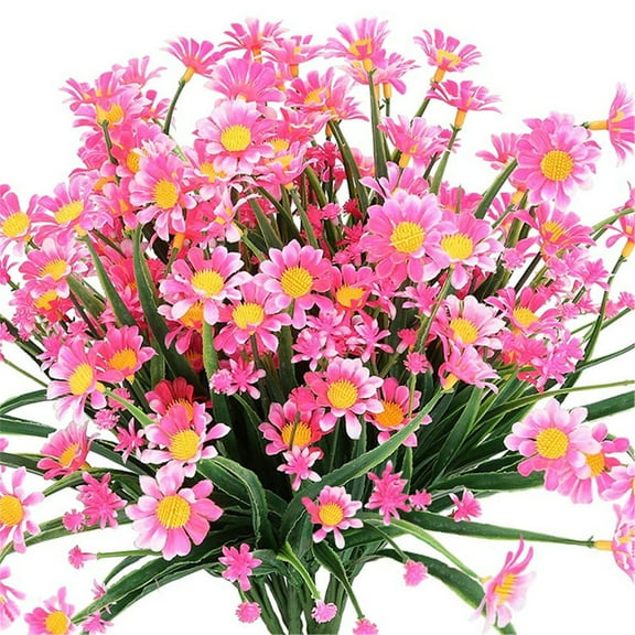 Cmunyle Pink Artificial Flowers Bundle Simulated Daisies And Chrysanthemums For Home Decoration Plastic Stems 12 Inches Long Set Of 1 Bundle Pink