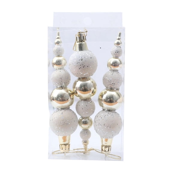 Cmunyle Set Of 3 Hand Painted Christmas Ball Ornaments F Champagne Gold Candy Apple Design Hanging Tree Decoration For Holiday Party Gift Box Decor Plastic Ornaments Set F
