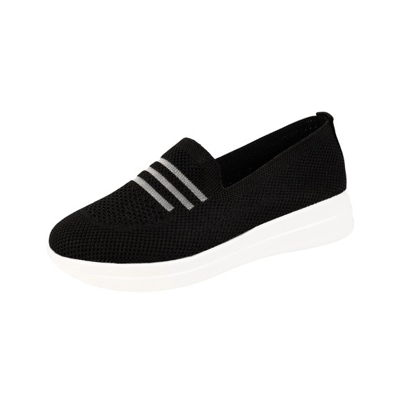Cmunyle Slip-On Flat Shoes For Women Knit Loafers Casual Round Toe Soft Sole Available In Us Size 5.5 Made With Mesh Fabric Breathable Design