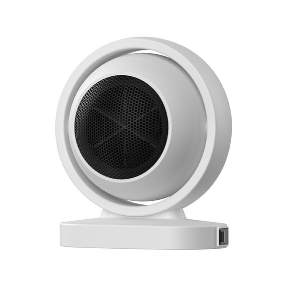 Cmunyle White Ceramic Heater Fan 380W With Overheat And Tipover Protection For Small Rooms Home Office Compact Size 6.69X5.51X8.07 Inches Pc Material 1Pcs Heater Fan White