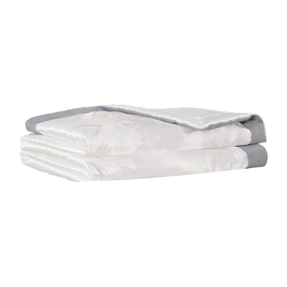 Cmunyle White Satin Double Sided Summer Quilt Polyester Material Washable Thin Comforter Large Size 200X230Cm For Two Person Air Conditioning Bedding Summer Quilt White L