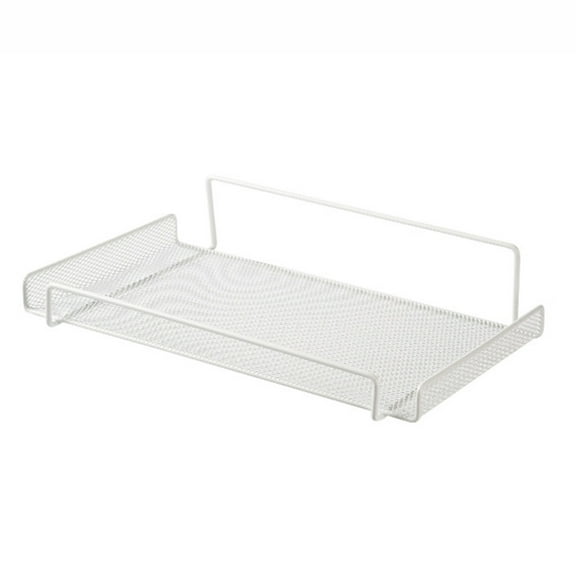 Cmunyle White Wall Mounted Storage Rack For Home Office And Bathroom No Drill Installation Metal Material Multifunctional Organizer Rack White