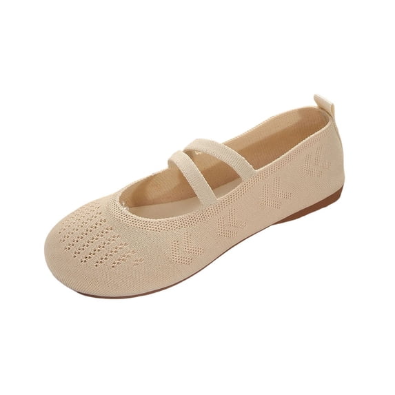 Cmunyle Women'S Breathable Knit Flats Featuring A Secure Double Strap Closure And A Supportive Flat Sole Us Size 5.5