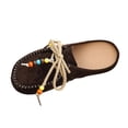 thumbnail image 1 of Cmunyle Women’S Casual Ethnic Style Half-Slippers Moccasins Beaded Rope Lacing Suede-Like Upper Flat Sole Size Us 7 Foot Length 10.24 Inches, 1 of 9