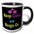 thumbnail image 1 of 3drose, Cmyk Keep Calm Parody Hipster Crown and Sunglasses Keep Calm and Boogie On, 11oz Two-tone Black Mug, 1 of 6