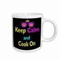 thumbnail image 1 of 3drose, Cmyk Keep Calm Parody Hipster Crown and Sunglasses Keep Calm and Cook On, 11oz Mug, 1 of 6