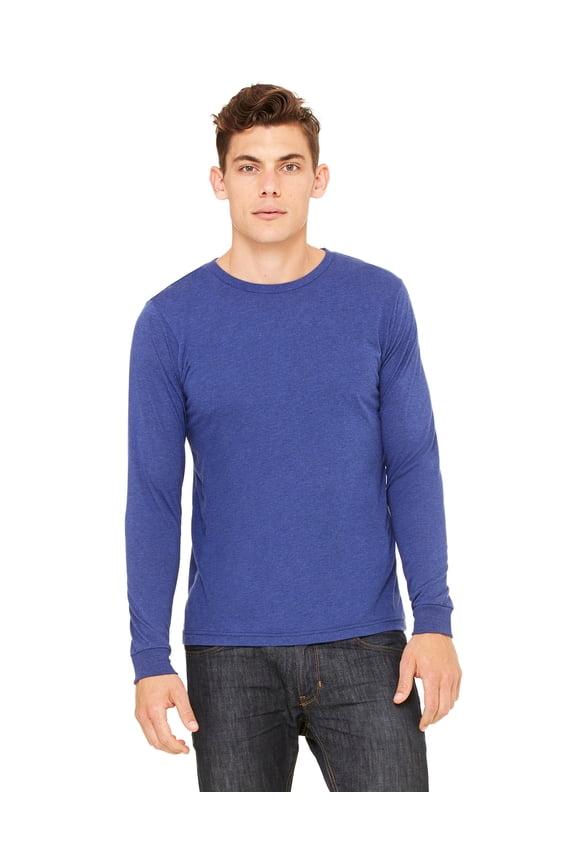 Cn Mens Filmore Ls Tee , 3501CVC , Heather Navy , Large