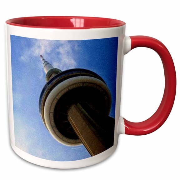 3drose, Cn Tower Toronto Ontario Canada, 11oz Two-tone Red Mug