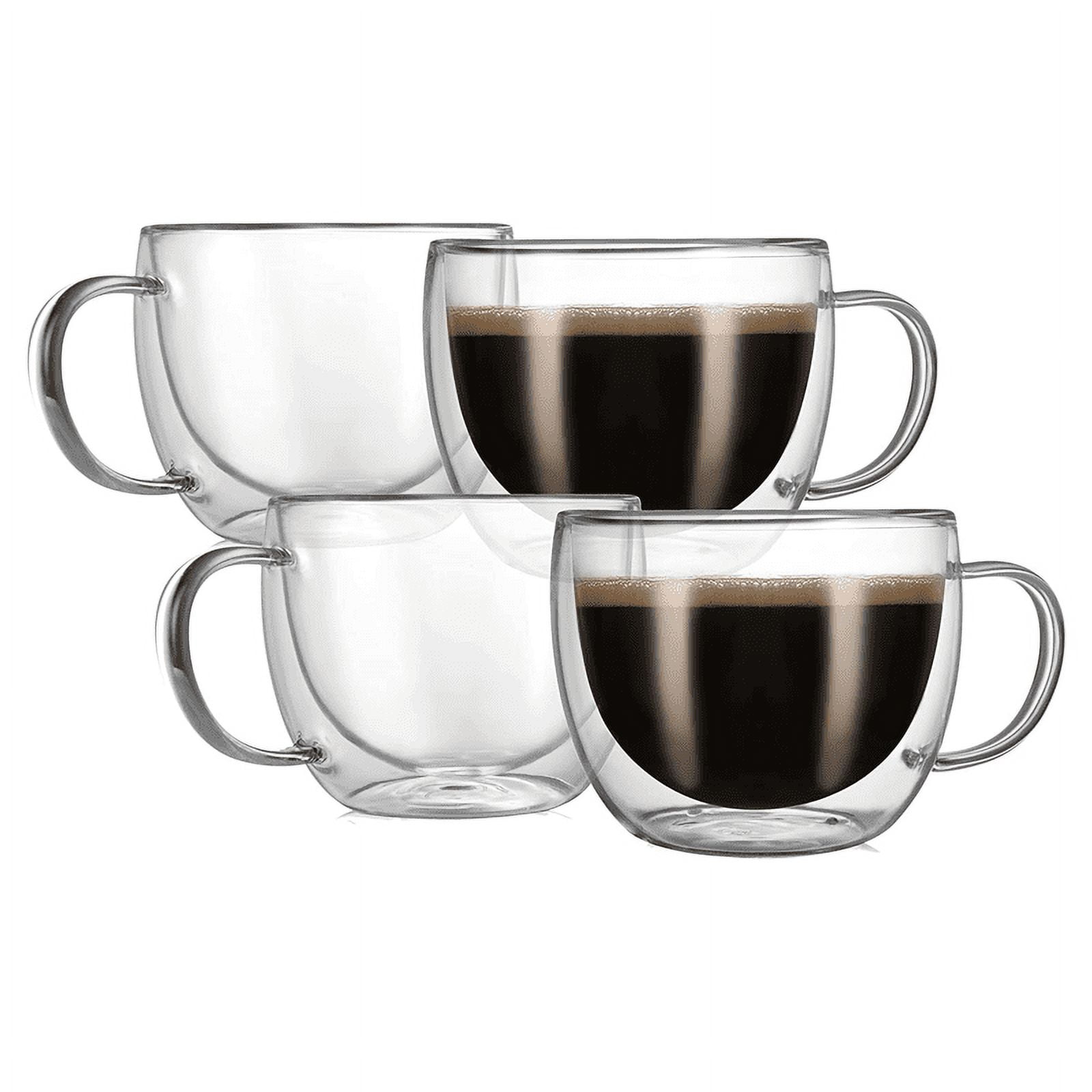 200-450ml Gift Box Double Wall Glass Coffee Cups Set Espresso Clear  Insulated Teacup Handle Mug For Latte Cappuccino Water