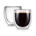 thumbnail image 1 of CnGlass Double Wall Glasses Espresso Cups 8.5 oz,Insulated Glass Coffee Cup Set of 2 Clear, 1 of 9
