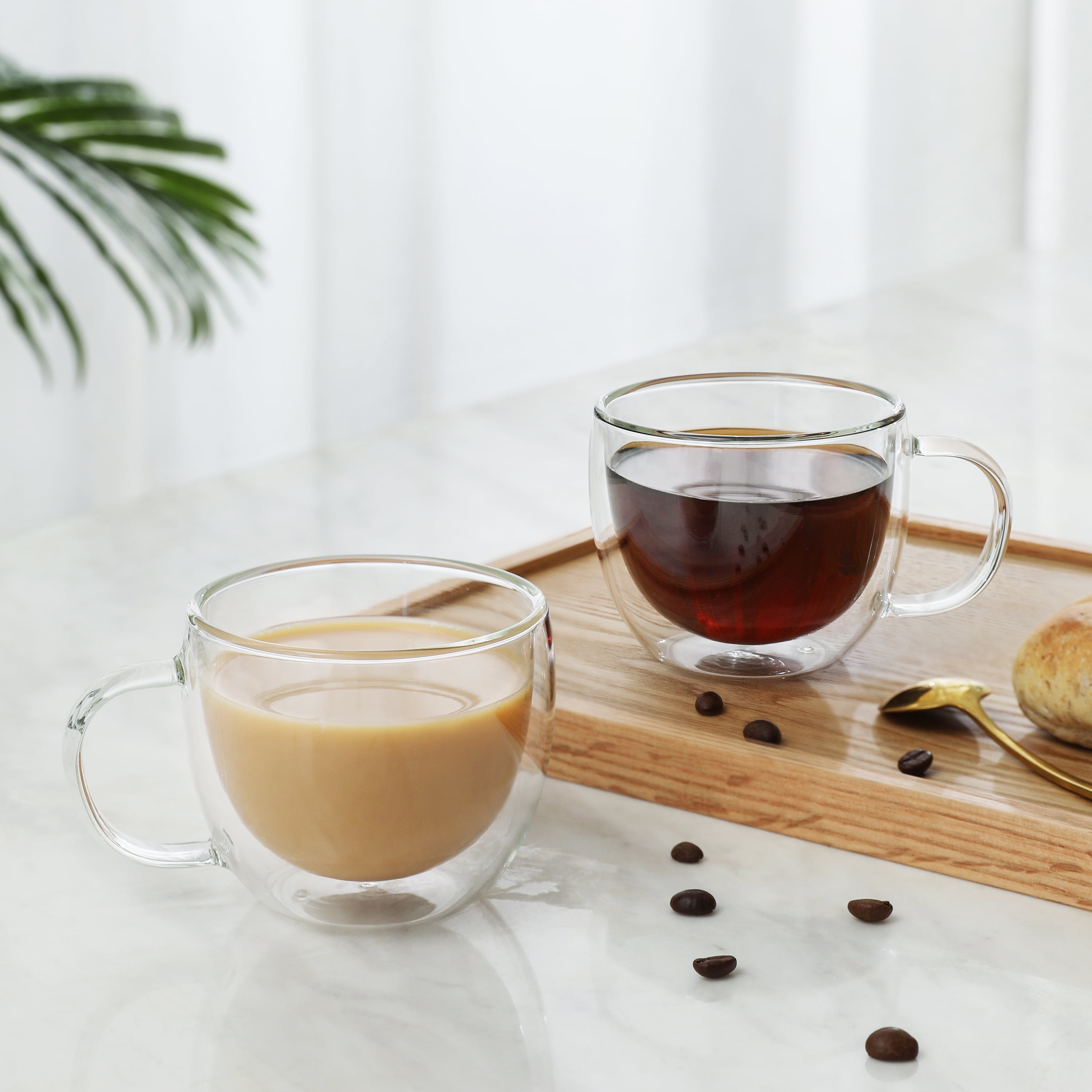 CNGLASS Double Wall Insulated Glass Coffee Mugs - 10oz Clear Cups, Pack Of 4, Dishwasher Safe - View #10