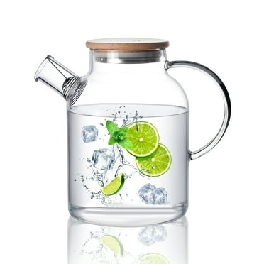 CnGlass Glass Teapot Stovetop Safe,50.7oz/1500ml Clear Teapots with Removable Filter Spout,Teapot for Loose Leaf and Blooming Tea