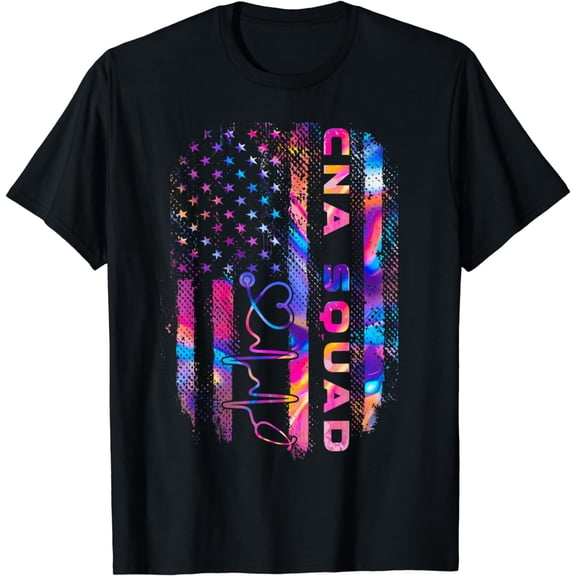 Cna Squad Shirt US Flag CNA Certified Nursing Assistant T-Shirt