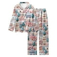thumbnail image 1 of Cnbwig Christmas Pajama Sets for Womens Cozy Sleepwear Two Piece Outfit with Long Sleeve Top and Pants Nightwear Loose Women's Pjs Suits E-White XXXL, 1 of 5