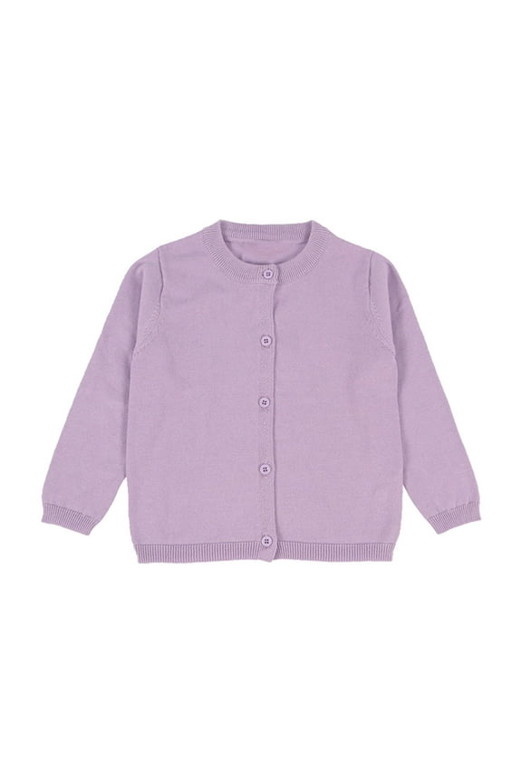 Fall Blouses Coats For Kids Girls Solid Color Button Down Baby Kids Cardigan Long Sleeve Kid Sweater Girl Crew Neck Cardigans Loose Coats Girl Boy Sweater Jacket Coat Tops A-Purple 2-3 T