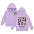 thumbnail image 1 of Cnbwig Girls Hoodies Kids Casual Tops Letter Printed Hoodies Toddler To Big Kids Long Sleeve Sweatshirt Pullover Drop Shoulder Jacket with Pocket Hoodies Shirts Fall Clothes B-Light Purple 6-7 T, 1 of 4