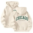 thumbnail image 1 of Cnbwig Graphic Hoodies for Womens 1/4 Zip Up Hoodie with Bow Letter Print Pullover Sweatshirt Spring Winter Basic Outerwear Sweatshirts for Fall and Winter Beige M, 1 of 3