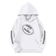 thumbnail image 1 of Cnbwig Hoodies for Girls Tops Toddler Football Print Sweatshirt Pullover Warm Lined Hoodie for Daily Wear Outdoor Sports Kids Boys Sweat Shirts Casual A-White 13-14 T, 1 of 4