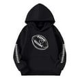 thumbnail image 1 of Cnbwig Hoodies for Girls Tops Toddler Football Print Sweatshirt Pullover Warm Lined Hoodie for Daily Wear Outdoor Sports Kids Boys Sweat Shirts Casual A-Black 3-4 T, 1 of 4