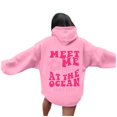 thumbnail image 1 of Cnbwig Hoodies for Teen Girls Trendy Graphic Letter Printed Hooded Pullover Drop Shoulder Loose Sweatshirt for Winter Season Hoodies Fall Coat Pink XL, 1 of 7