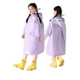 thumbnail image 1 of Cnbwig Kids Raincoat for Boys and Girls Cartoon Printed Boys' and Girls' Poncho Raincoats Pullover Rain Ponchos Rain Jacket Waterproof with Pockets Toddler Rain Jacket Girls A Light Purple 10-12 T, 1 of 4