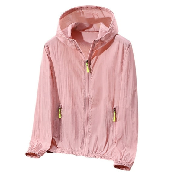 Cnbwig Sweater for Womens Fall Cardigan Windproof Breathable Large Size Coat Outdoor Sunscreen Shirt Solid Color Hoodies Zipper Jacket Cardigan Sweater Casual Cover Ups C-Pink 6XL