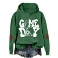 thumbnail image 1 of Cnbwig Sweatshirt for Women Fall Fashion Stylish Hoodies Football Letter Print Long Sleeve Loose Drop Shoulder Sweatshirt Sports 2025 Pullover Sweaters Winter Clothes A5-Green M, 1 of 3