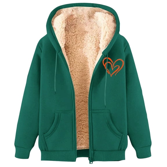 Cnbwig Trench Coat Women's Jacket Heavyweight Hooded Jacket Winter Warm Lined Zipper Thick Coat Outdoor Cold Weather Coats Casual Outwear Coats D-Green 3XL