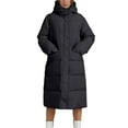 thumbnail image 1 of Cnbwig Winter Jacket for Womens Hooded Winter Long Coat for Heavy Duty Insulated Thermal Overcoat with Knee Length Warm Windproof Outerwear Fashion New Keep Warm Jacket Black L, 1 of 5